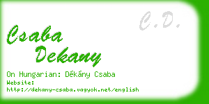 csaba dekany business card
