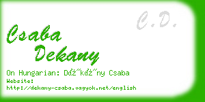 csaba dekany business card